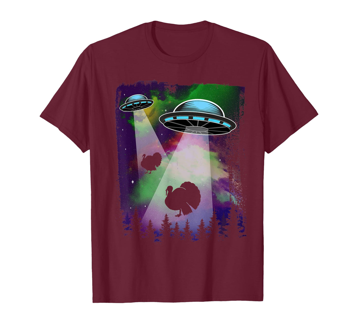 UFO Alien Thanksgiving Turkey Abduction Funny T-Shirt