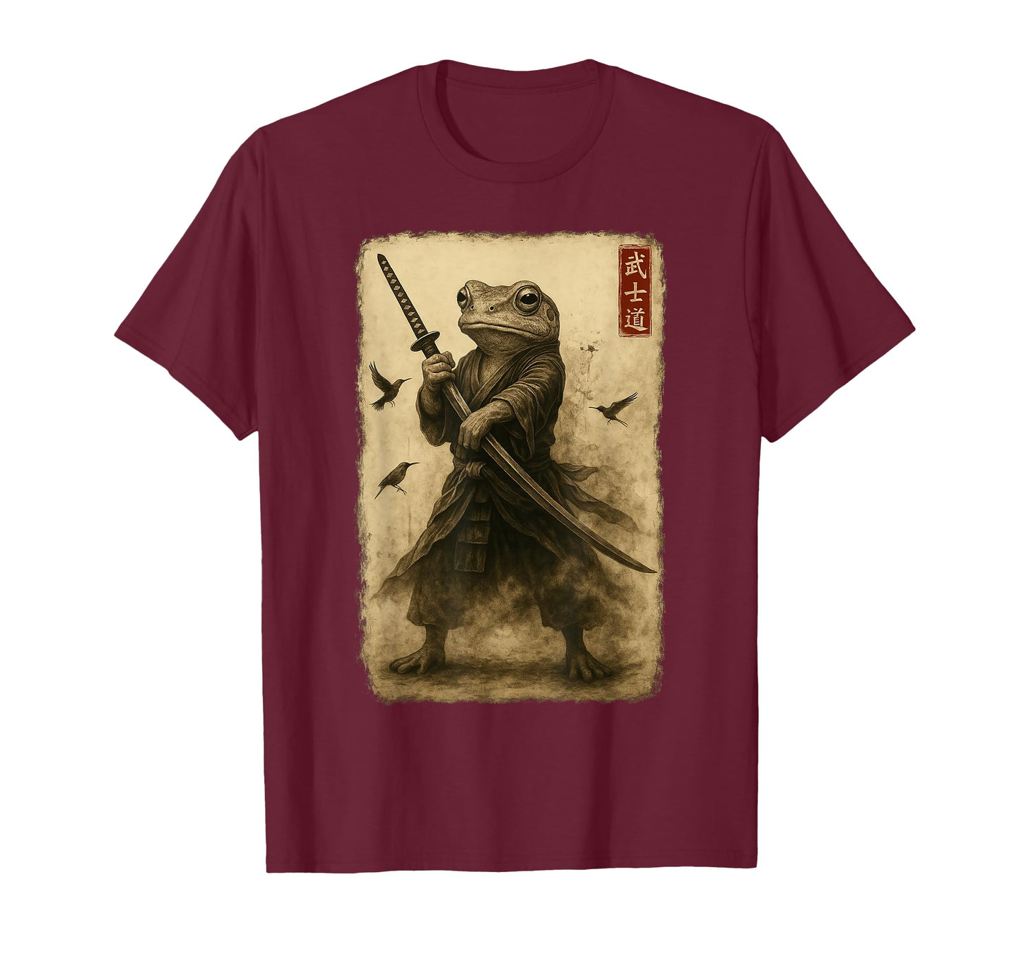 Samurai Frog Japanese Art Warrior Frog Bushido Katana T-Shirt