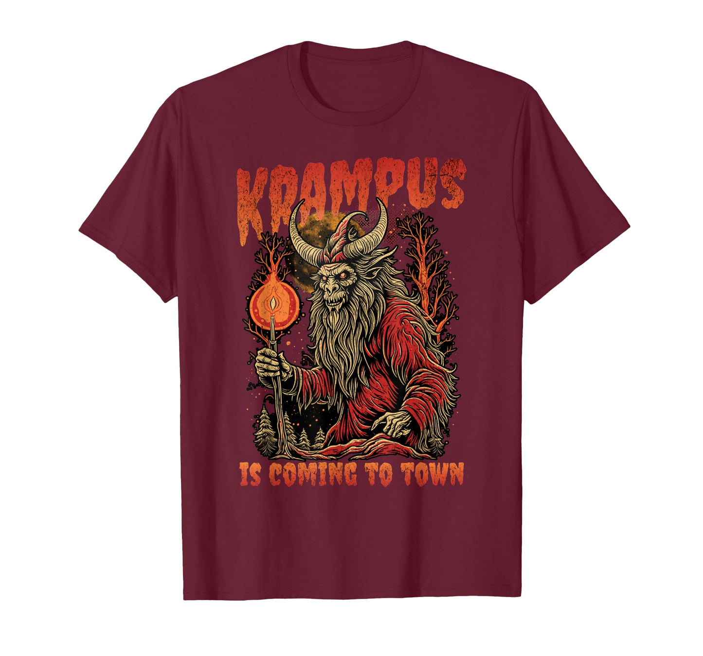 Krampusnacht Christmas Monster Krampus is Coming to Town T-Shirt