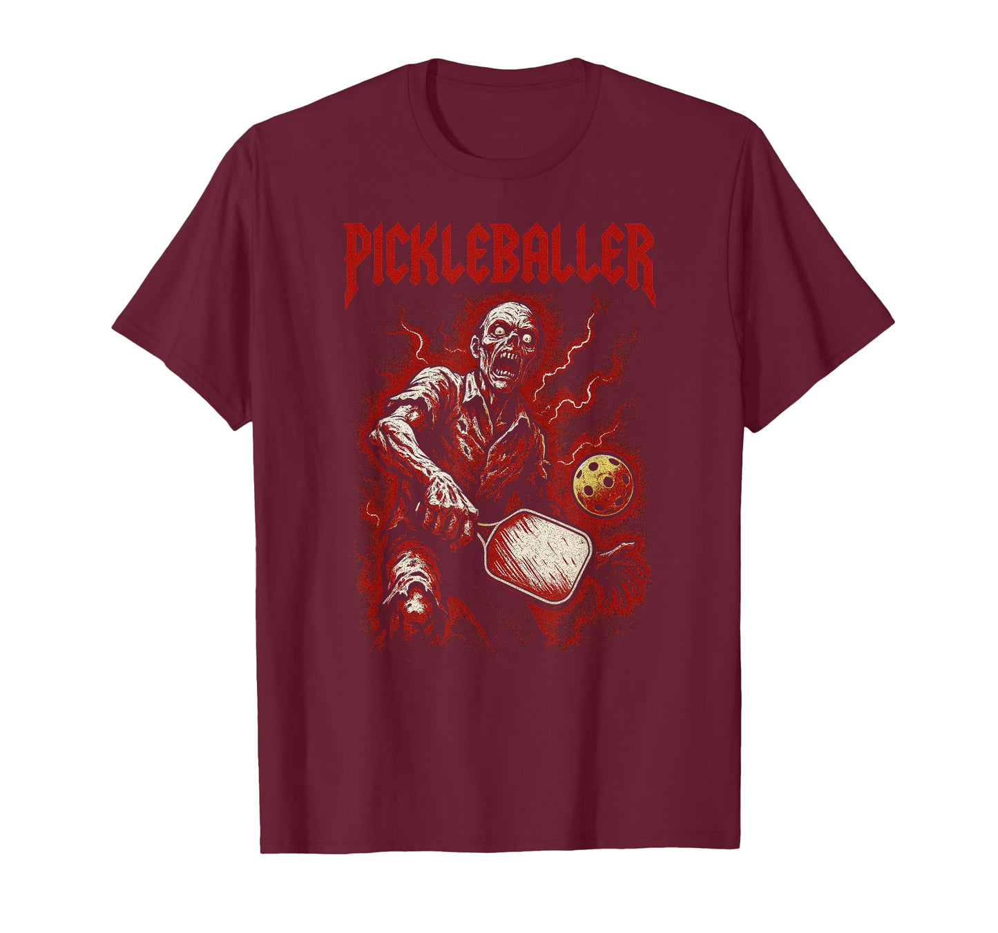 Cool Pickleball Zombie Paddle Pickleballer Horror T-Shirt