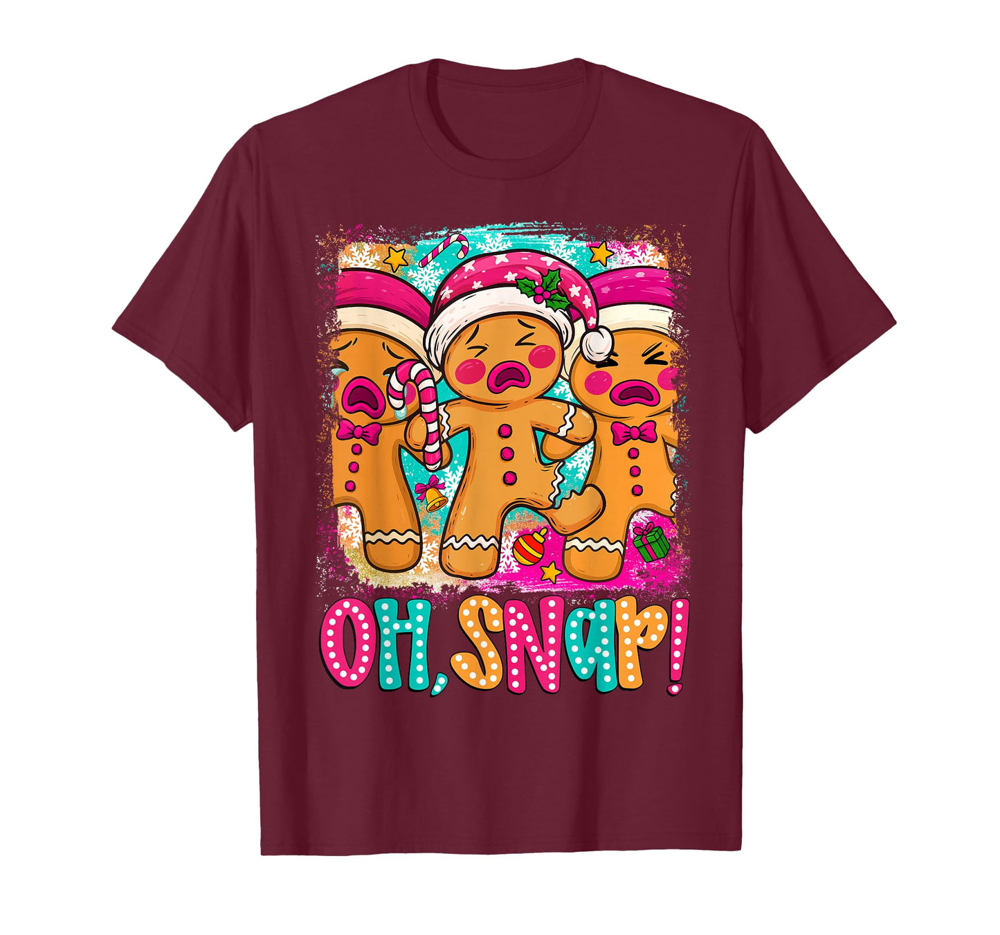 Oh Snap Funny Christmas Gingerbread Man Xmas Cookie Baking T-Shirt