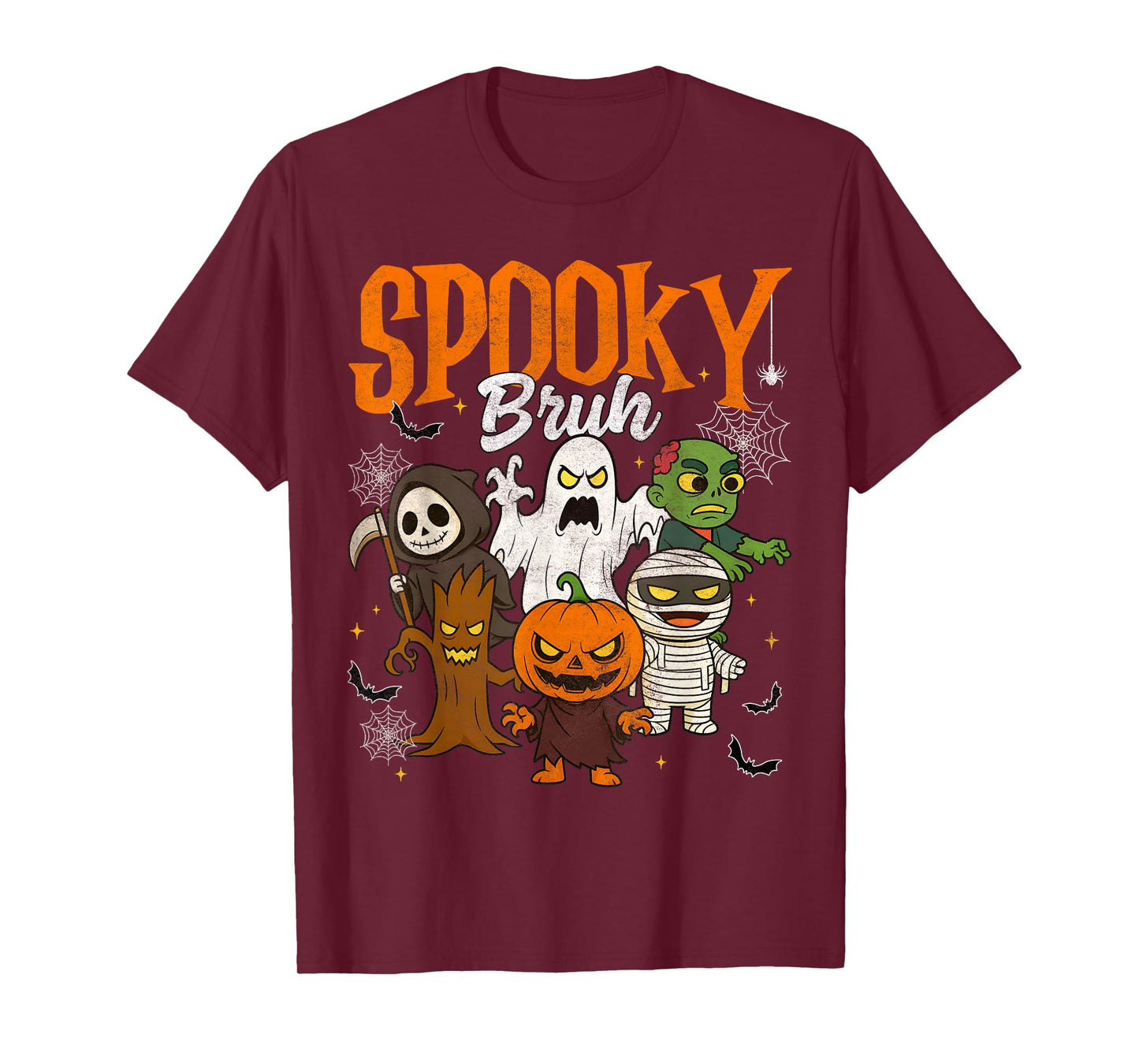 Spooky Bruh Mummy Boo Zombie Pumpkin Halloween Costumes Boy T-Shirt