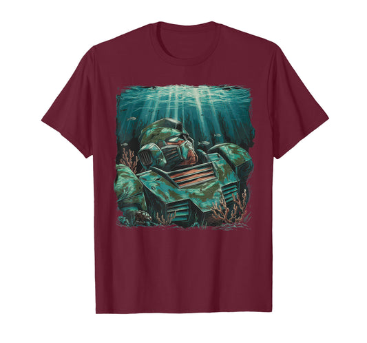 Mecha Tshirt Japanese Mecha Robot Head Anime Art Ukiyo-E T-Shirt