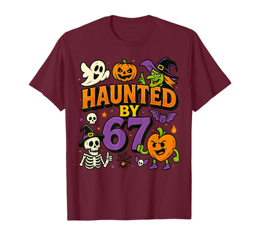 Haunted by 67 Funny Ghost Pumpkin Witch Halloween Costume T-Shirt