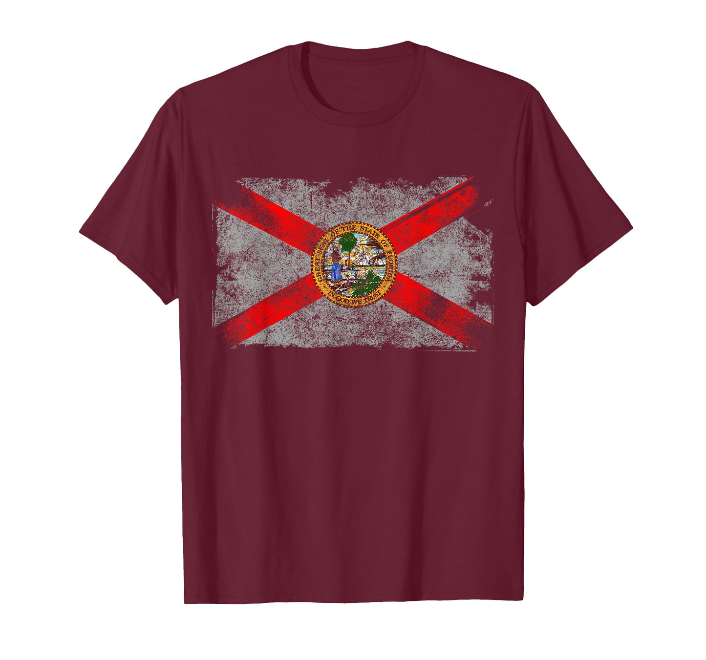 Distressed Vintage Retro USA Patriotic FL State Florida Flag T-Shirt