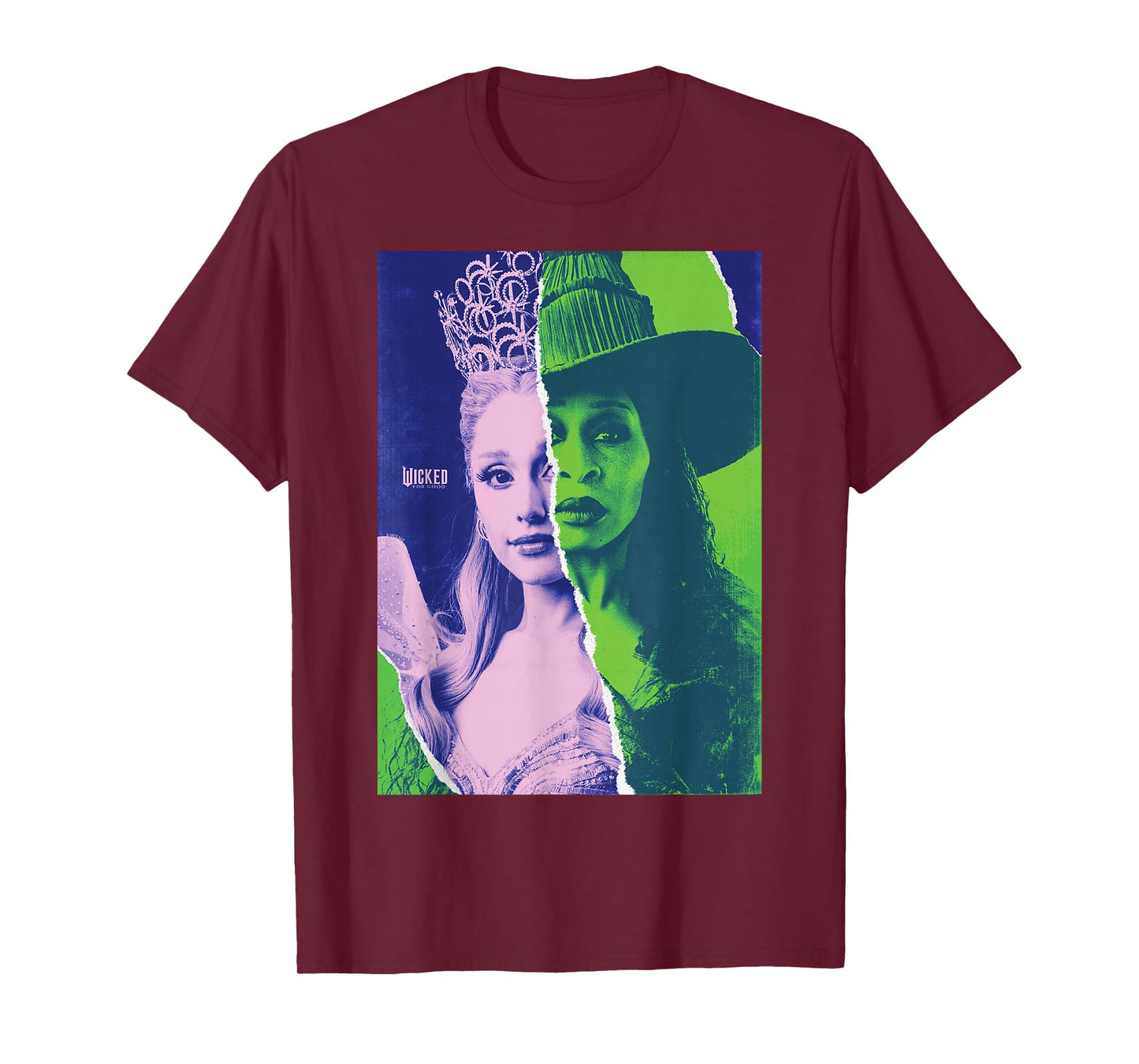 Wicked: for Good Glinda and Elphaba Split Portrait T-Shirt