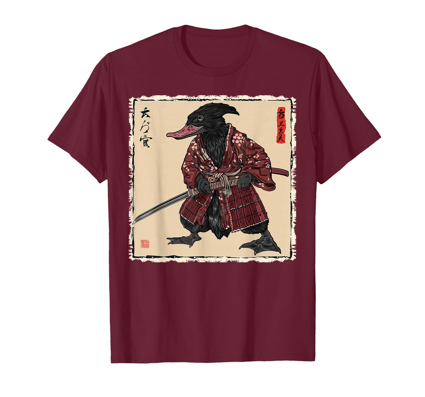 Platypus Animal Japanese Art Samurai Ukiyo-e T-Shirt