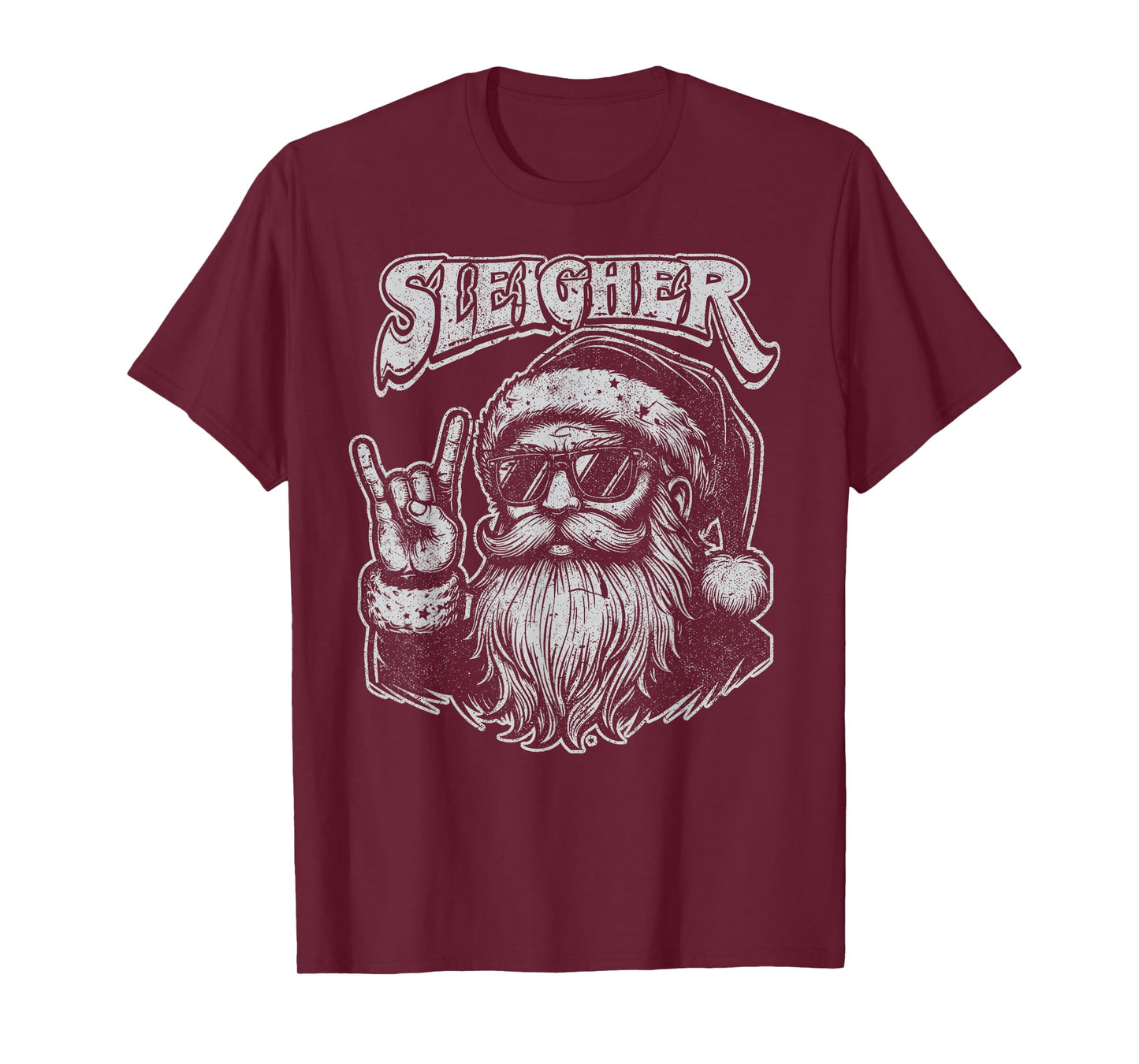 Christmas Sleigher Santa Rock Xmas Rocker Men Women Kids Boy T-Shirt
