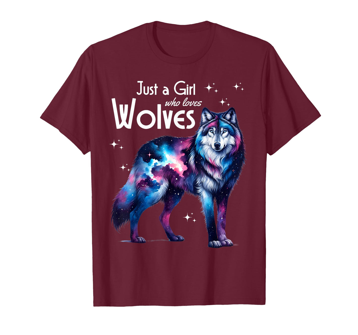 Just a Girl who loves Wolves Girls Women Teens Wolf Lover T-Shirt
