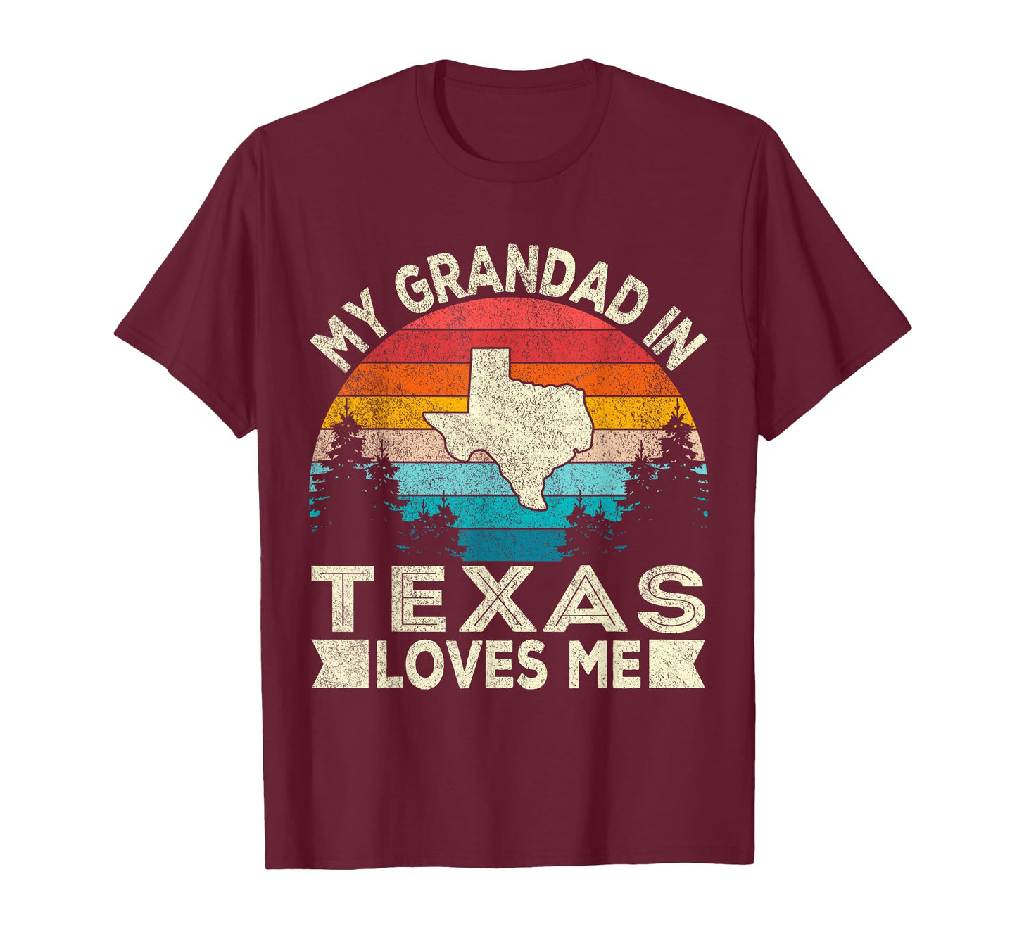 My Grandad In Texas Loves Me Retro Texas Grandpa T-Shirt