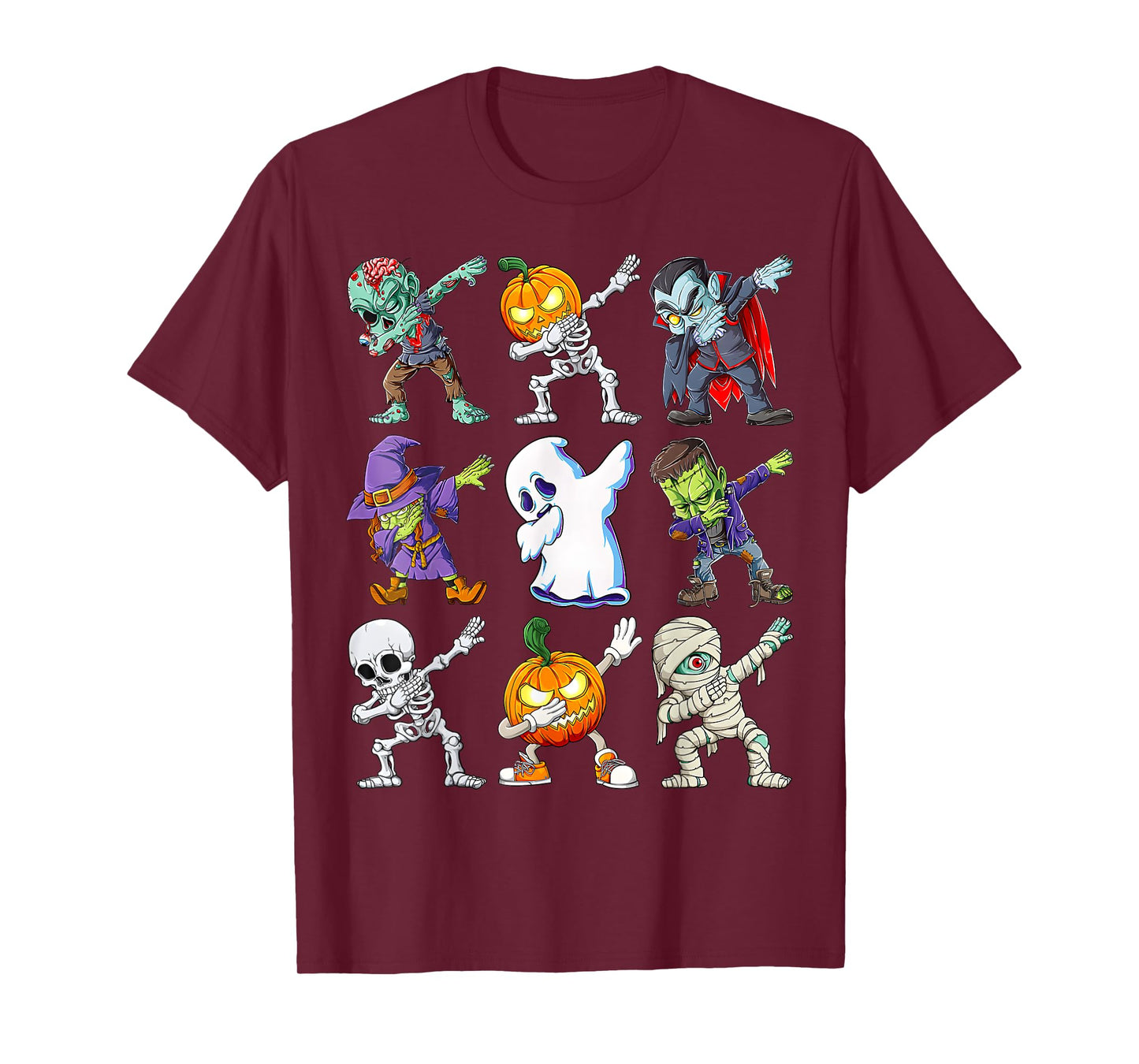 Dabbing Halloween Boys Skeleton Zombie Scary Pumpkin Mummy T-Shirt