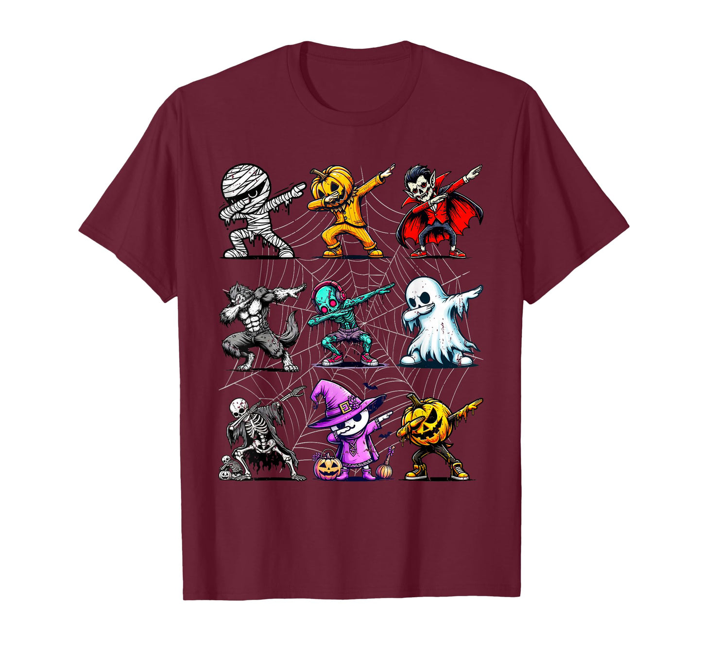 Dabbing Halloween Skeleton Zombie Ghost Pumpkin Mummy T-Shirt