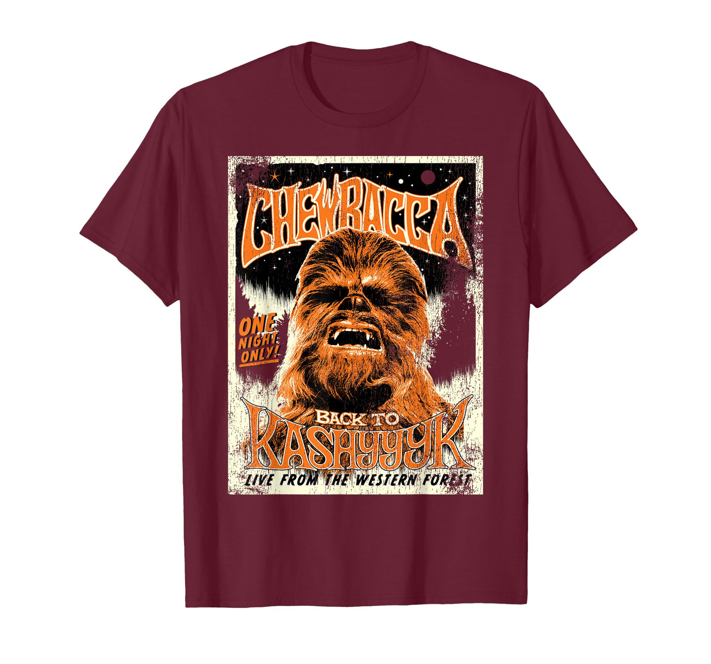Star Wars Chewbacca Vintage Concert Back To Kashyyyk Poster T-Shirt