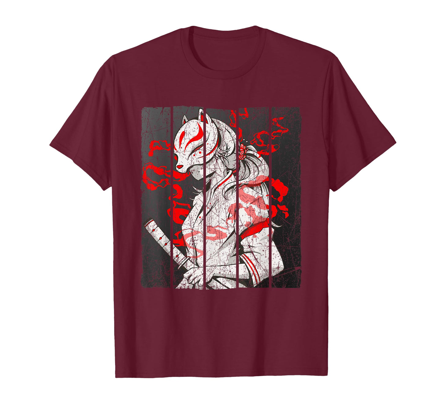 Japanese Mask Fox Aesthetic Kitsune Inari Oni Anime T-Shirt