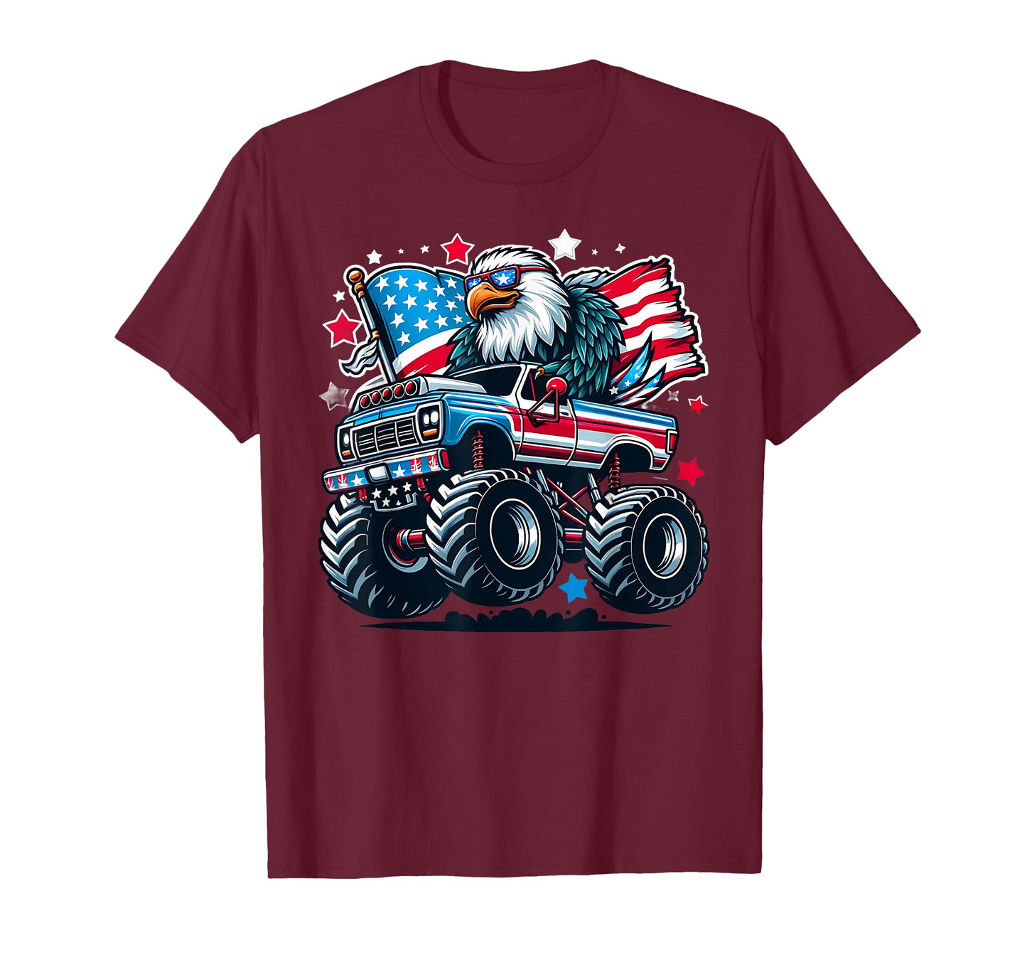 4th of July Patriotic American Flag Eagle USA Red White Blue T-Shirt