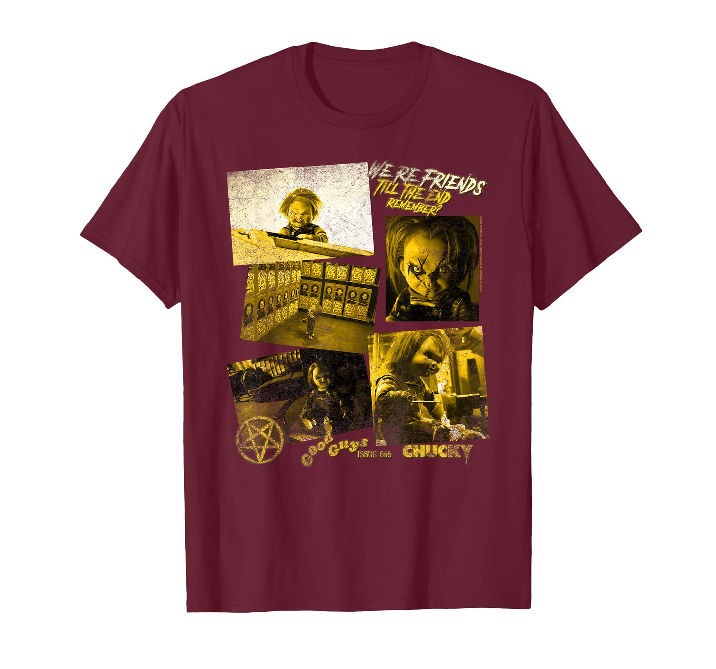 Chucky Golden Horror Panels Retro T-Shirt