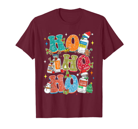 Ho Ho Ho Propofol Ativan Haldol Christmas ER ED Nurse Tech T-Shirt