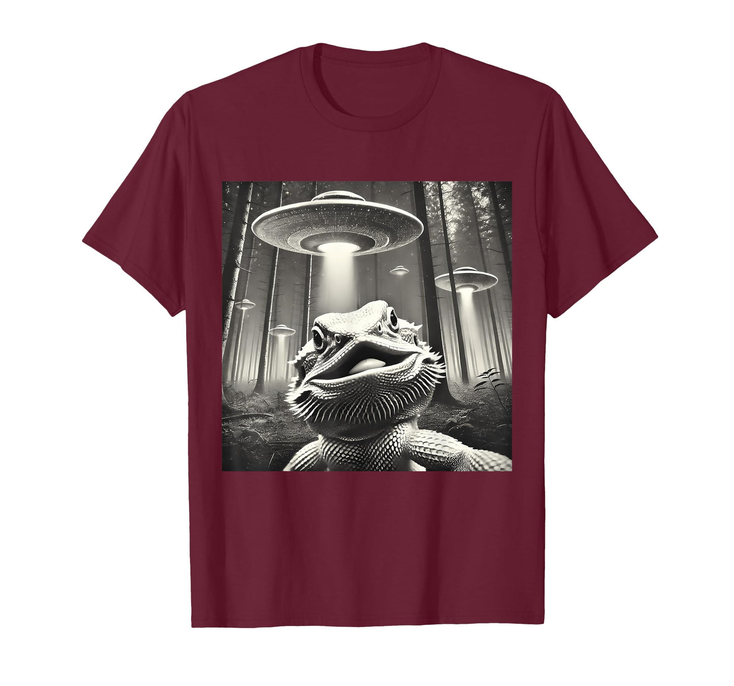 Funny Bearded Dragon Selfie UFOs Alien T-Shirt