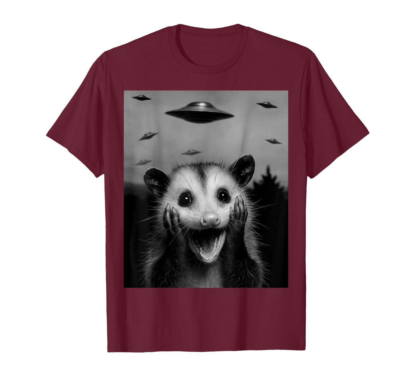 Opossum Selfie With Alien UFO Funny Gifts For Men Women Kid T-Shirt