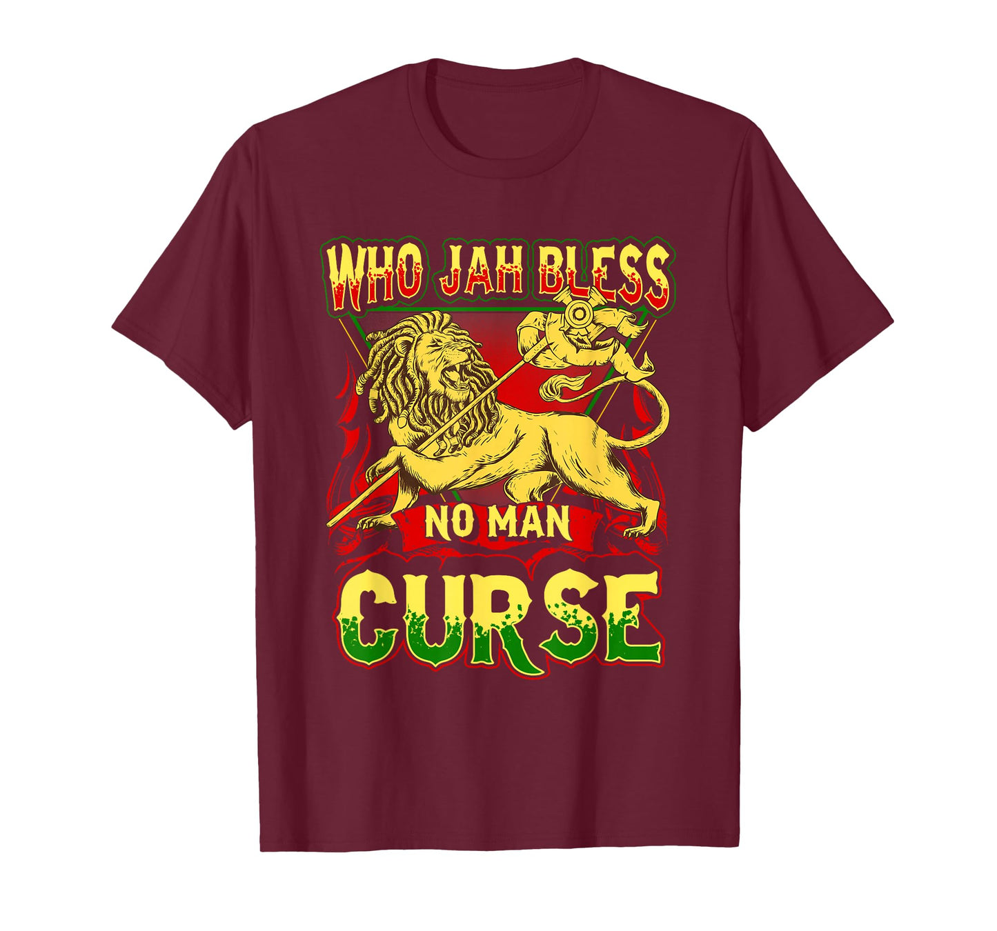 Who Jah Bless No Man Curse Shirt Rastafarian Lion T-Shirt T-Shirt