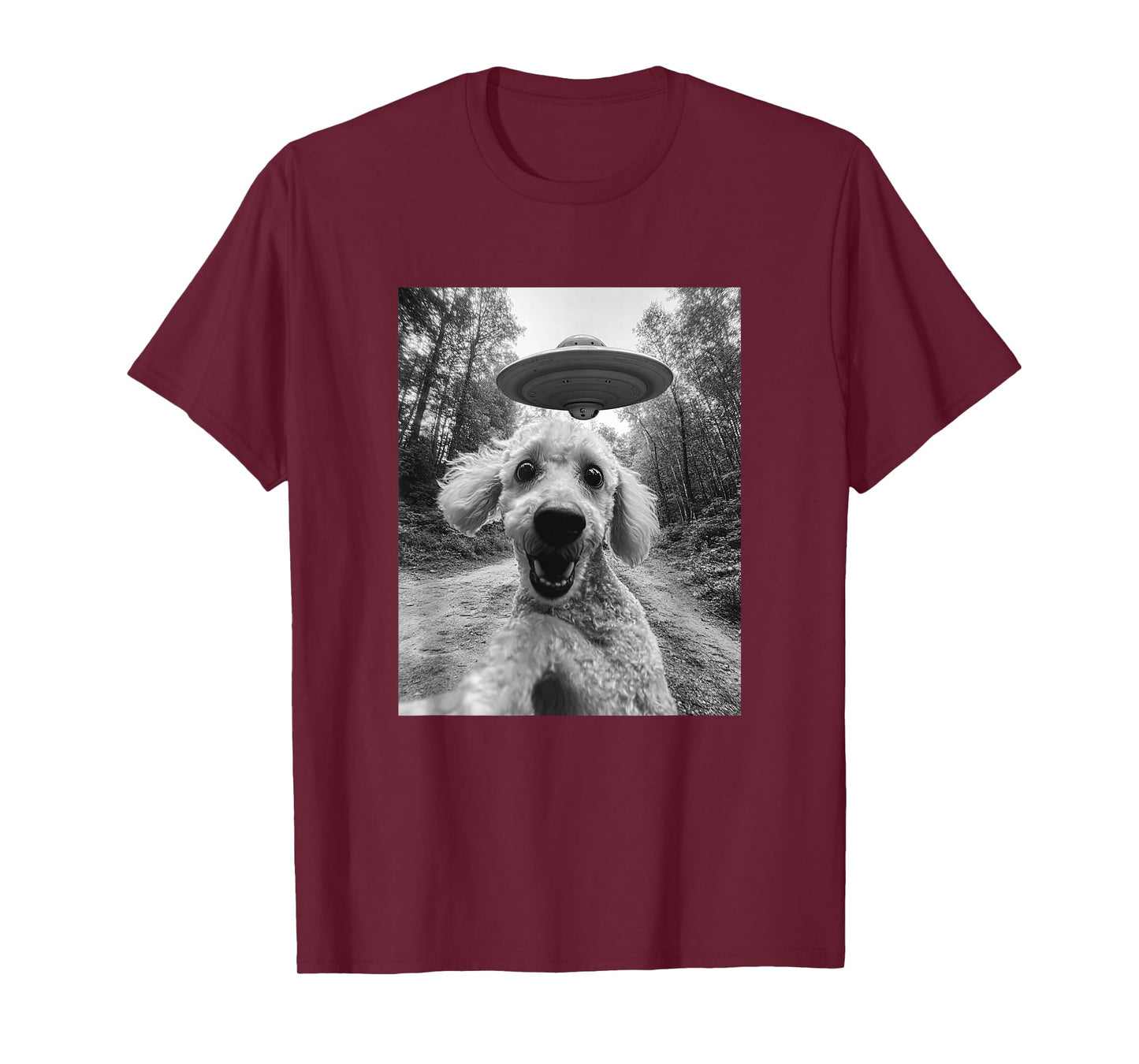 Poodle UFO Meme - Funny Poodle Selfie with UFO T-Shirt