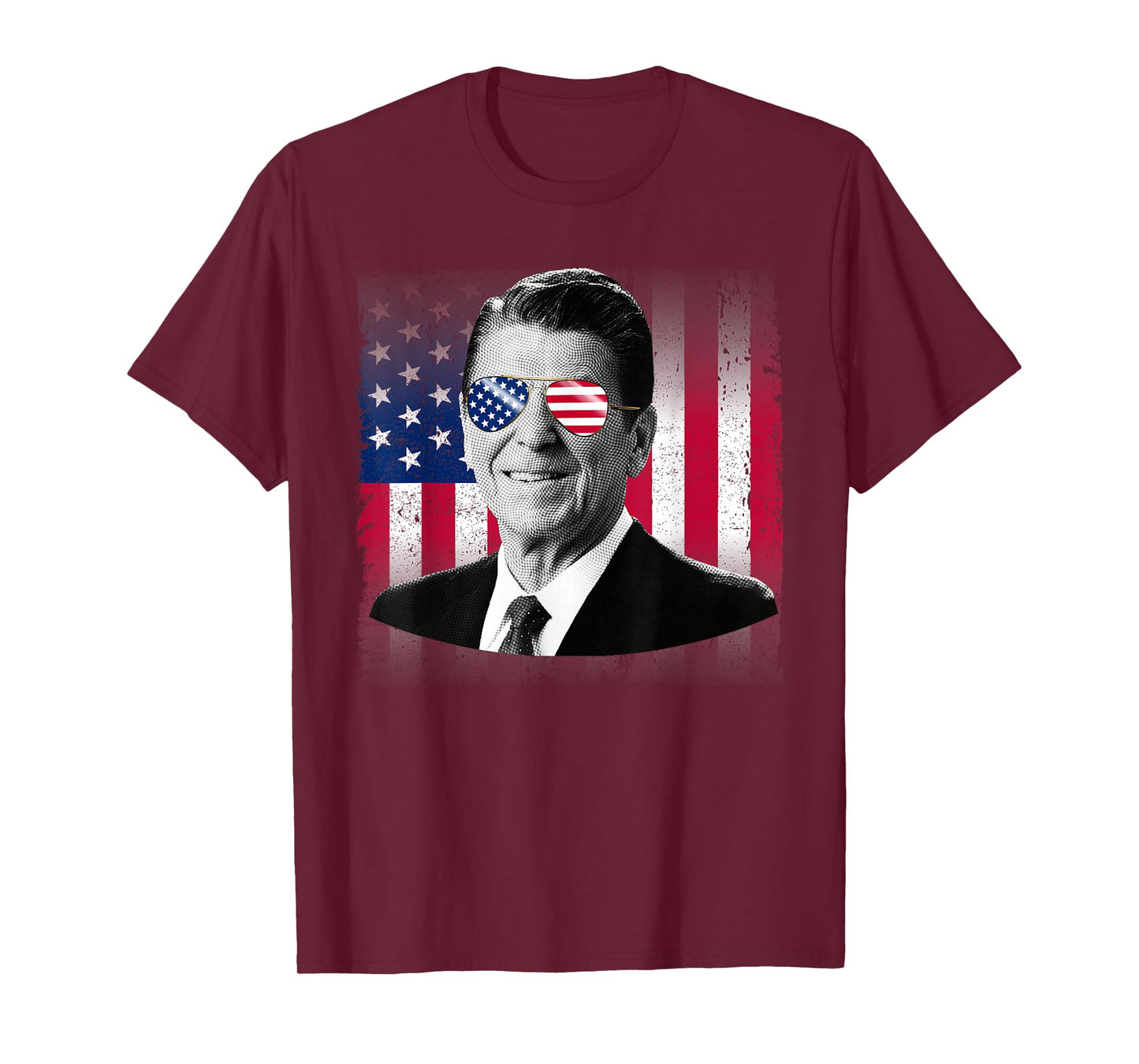 President Reagan USA Flag Patriotic American 4th of July T-Shirt