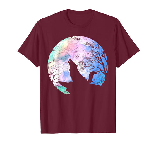 Forest Animal Wolf Predator Gift Wildlife Full Moon Wolf T-Shirt