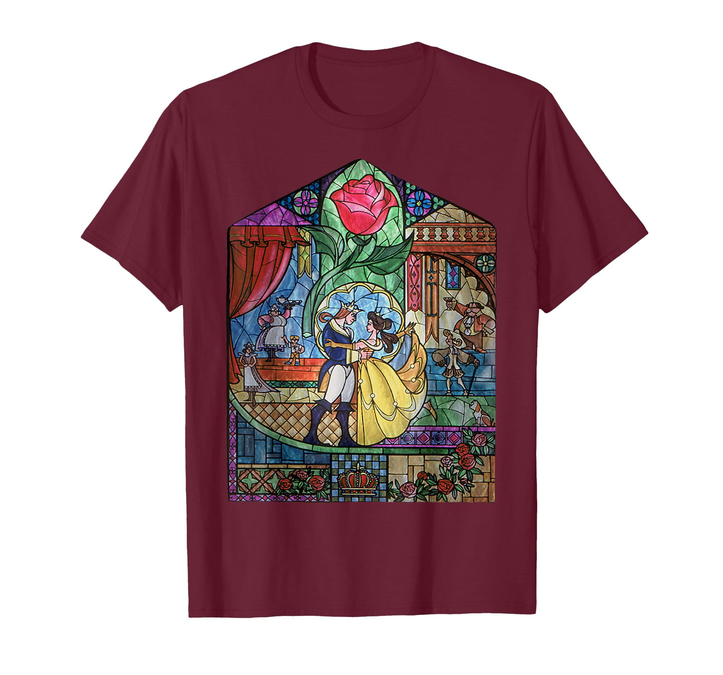 Disney Beauty and the Beast Enchanted Stained Glass Window T-Shirt