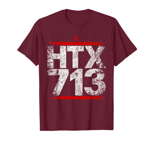 HTX 713 Houston Strong H-Town Distressed Vibe Houston Texas T-Shirt