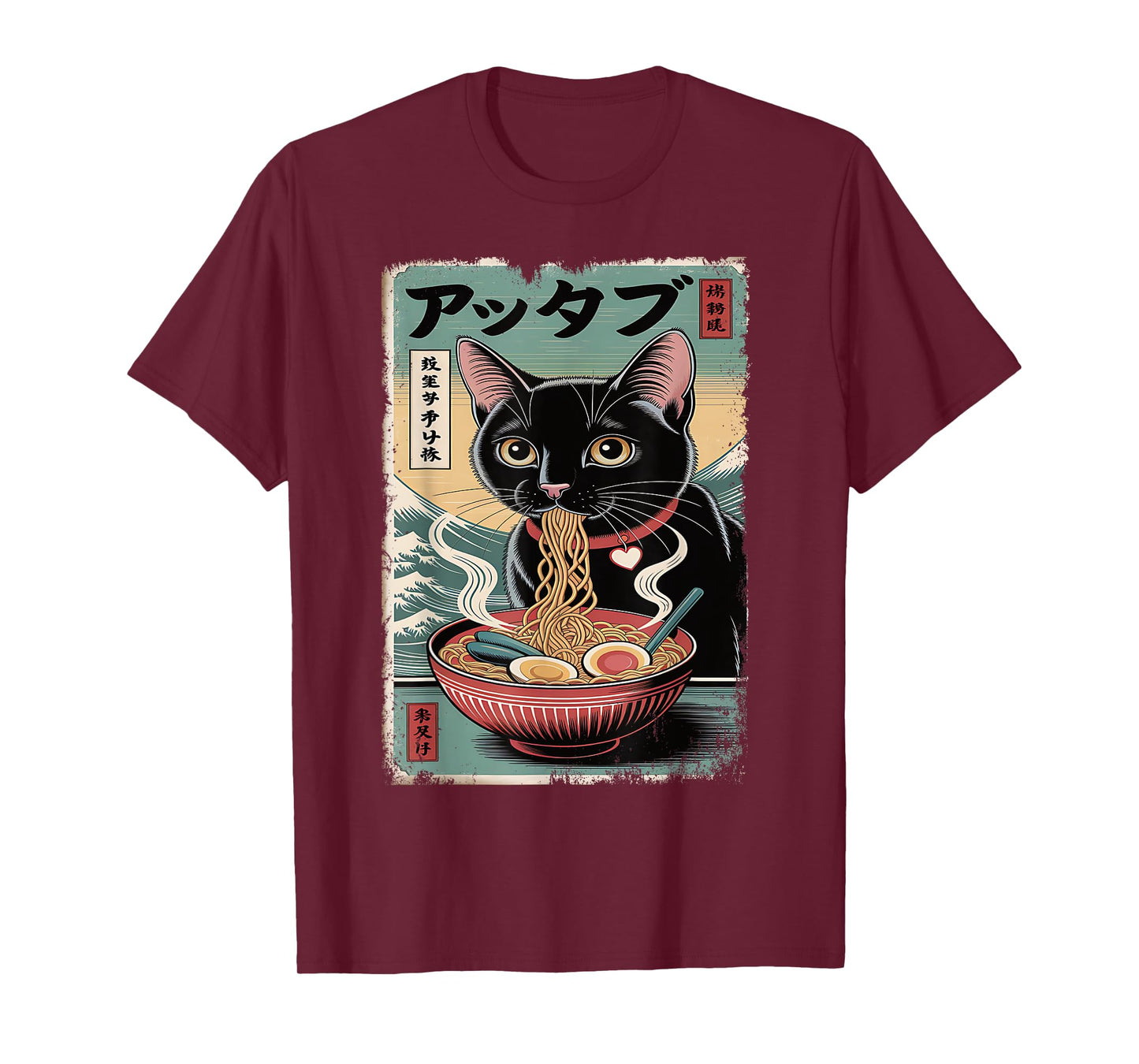 Anime Cat Ramen Graphic Japanese Style for Men & Women T-Shirt