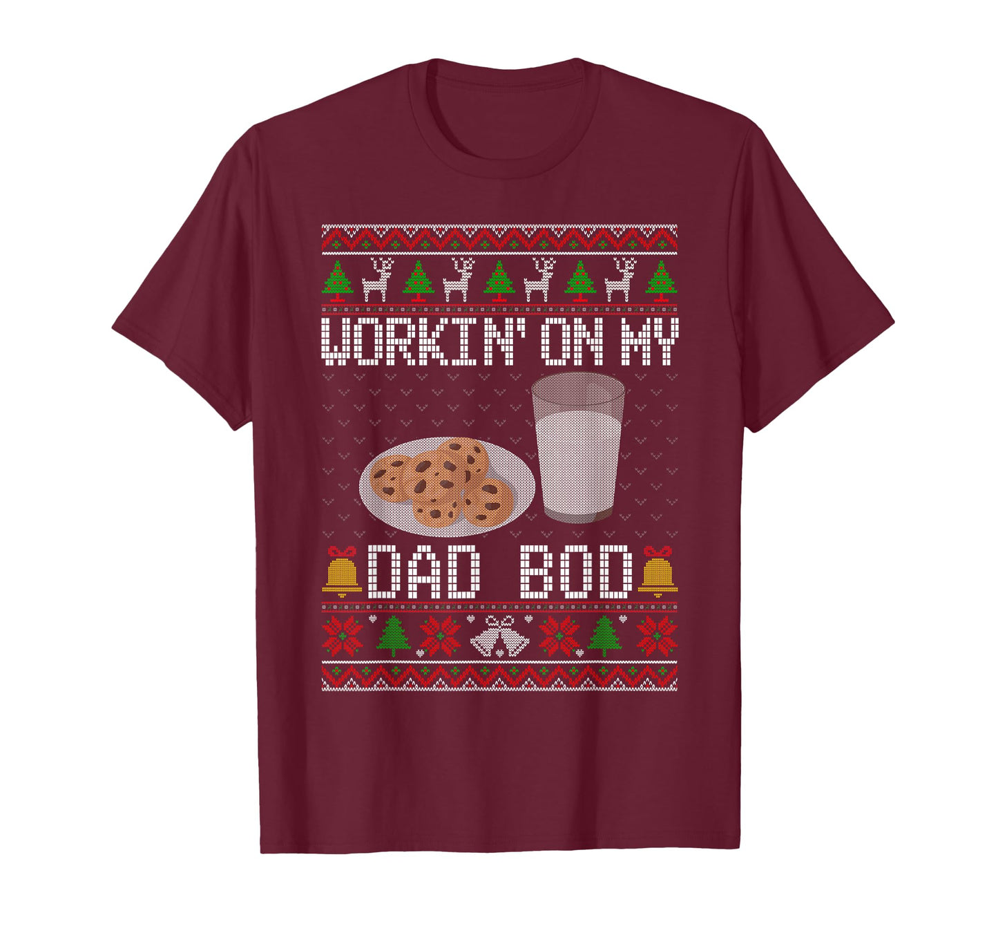 Workin' On My Dad BOD Ugly Christmas Sweater New Mom Dad T-Shirt