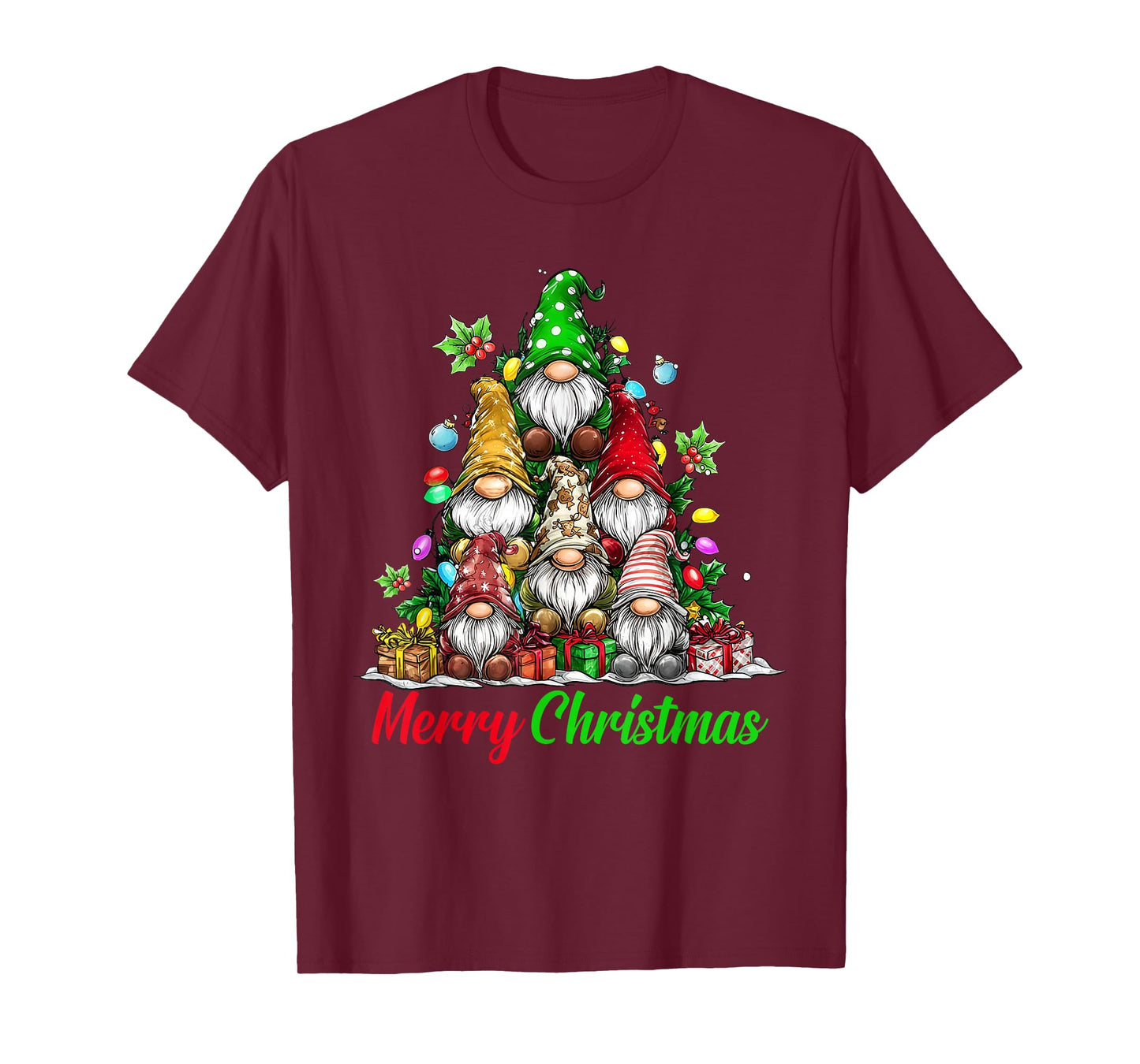 Gnomes Christmas Tree Pajamas Funny Gnome Holiday Xmas T-Shirt
