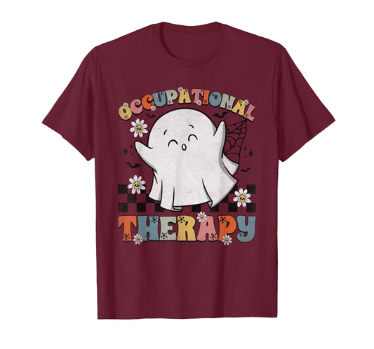 OT Occupational Therapy Halloween Retro Ghost OT Halloween T-Shirt