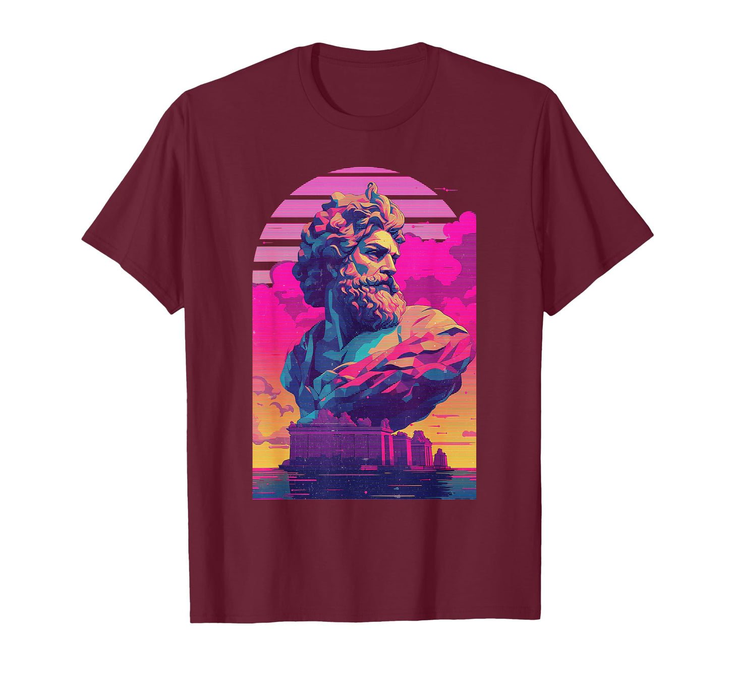 Zeus Jupiter Vaporwave Aesthetic Greek God Retrowave Graphic T-Shirt