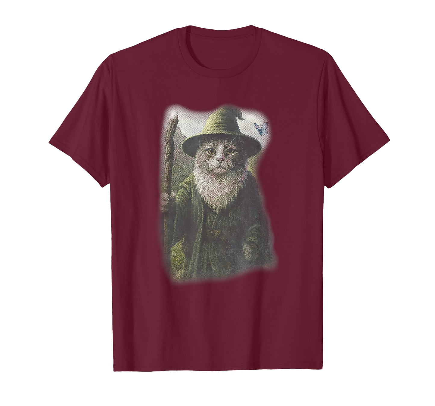 Funny Weird Kitten Wizard Ghost Cat Meme Catdalf Halloween T-Shirt