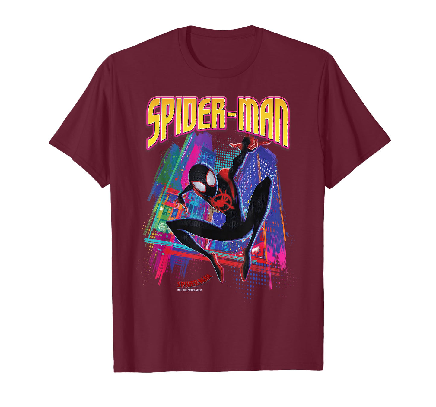 Marvel Into The Spider-Verse Neon Skyline T-Shirt