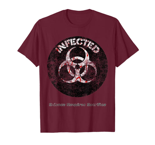 Infected Doomsday Halloween Zombie Biohazard Science party T-Shirt