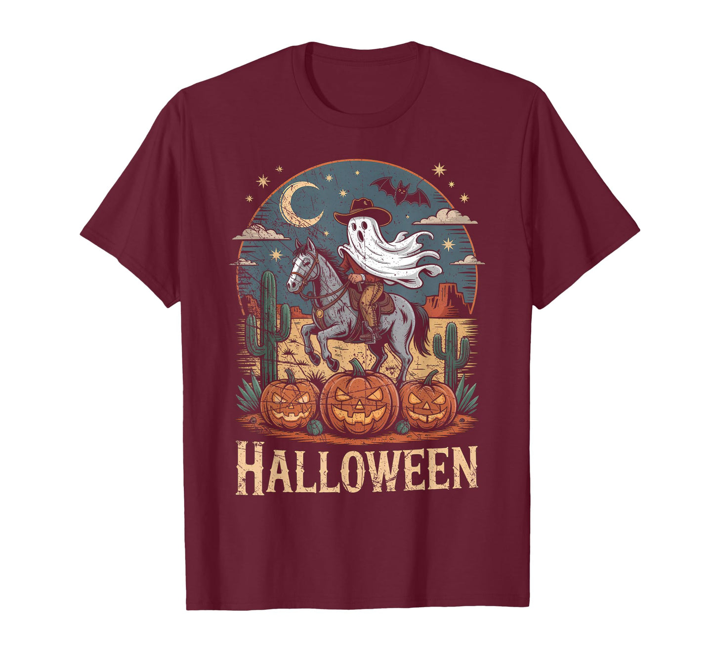 Ghost Riding Horse Halloween Season T-Shirt