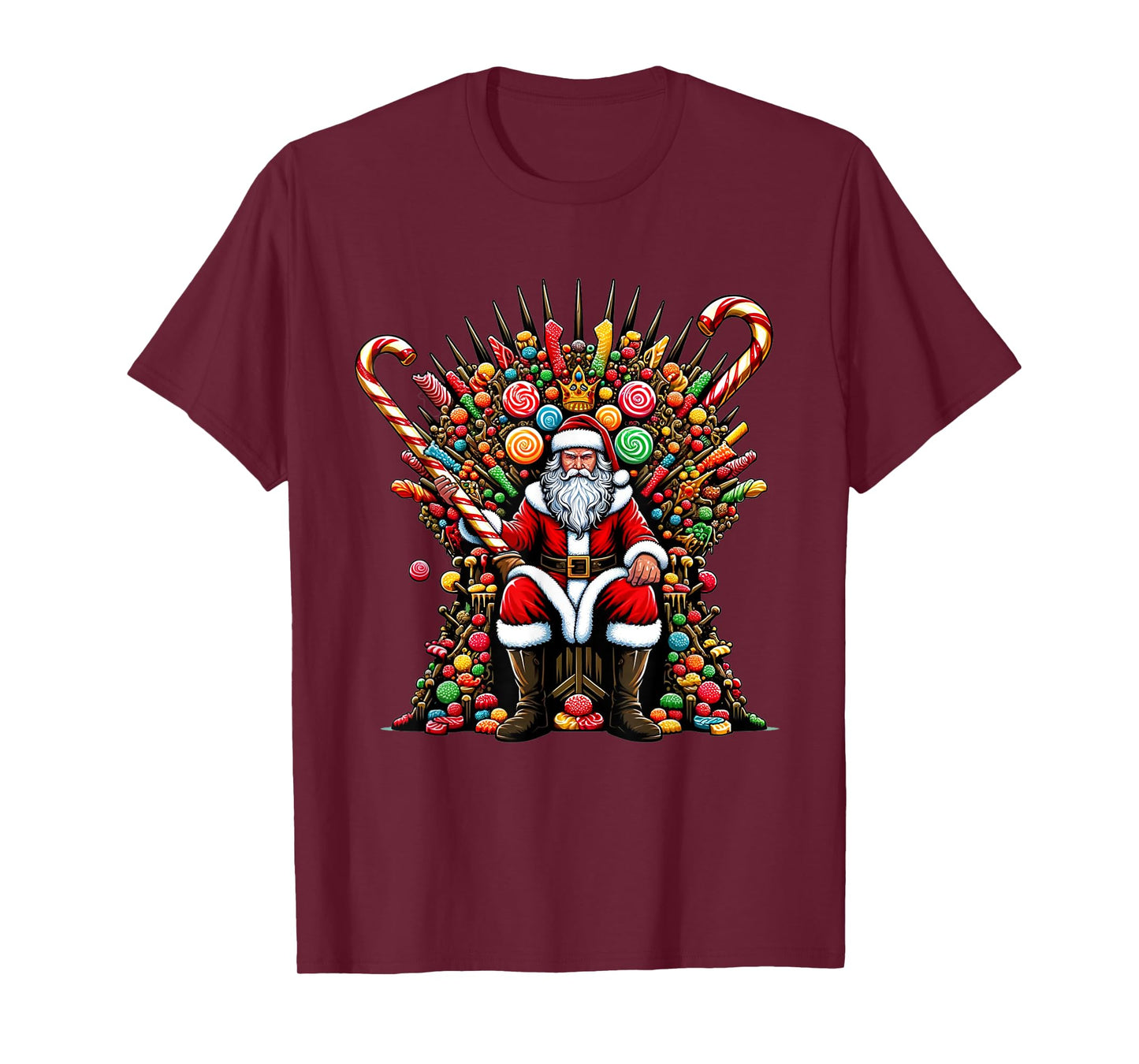 Candy Santa on a Festive Throne - Christmas Game Of Candy T-Shirt