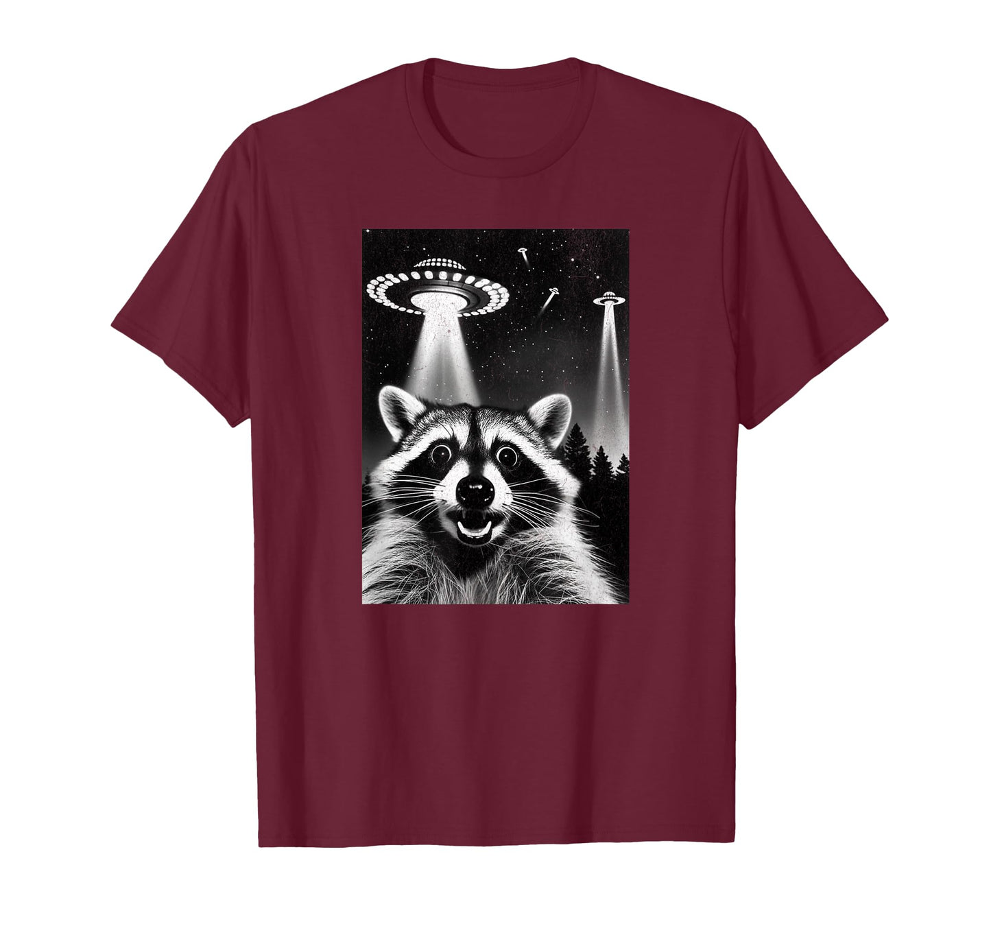 Raccoon UFO | Funny Invasion Meme Alien Raccoon UFO Selfie T-Shirt