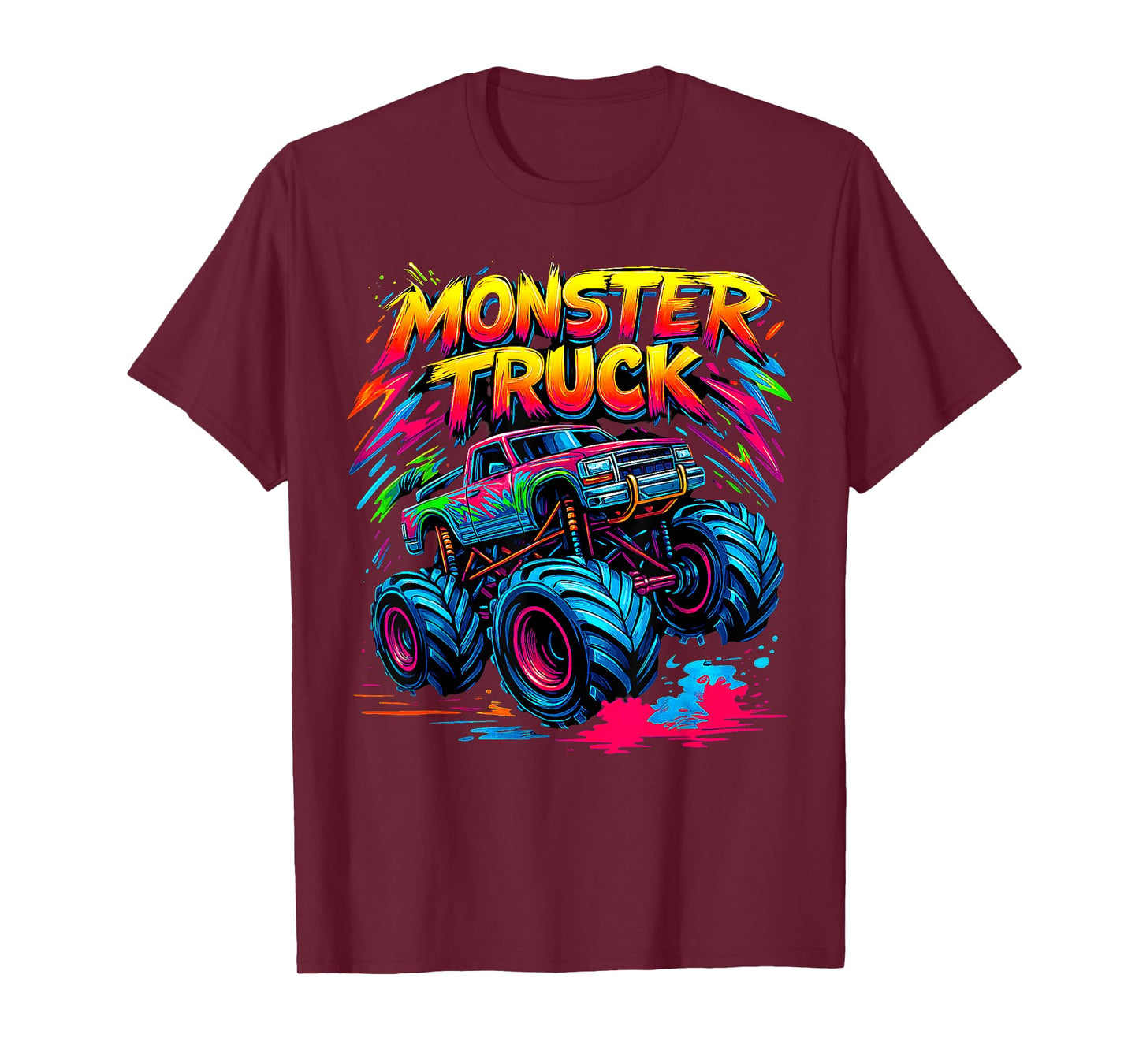 Monster Truck Retro Colorful Graffiti s Youth Adults T-Shirt