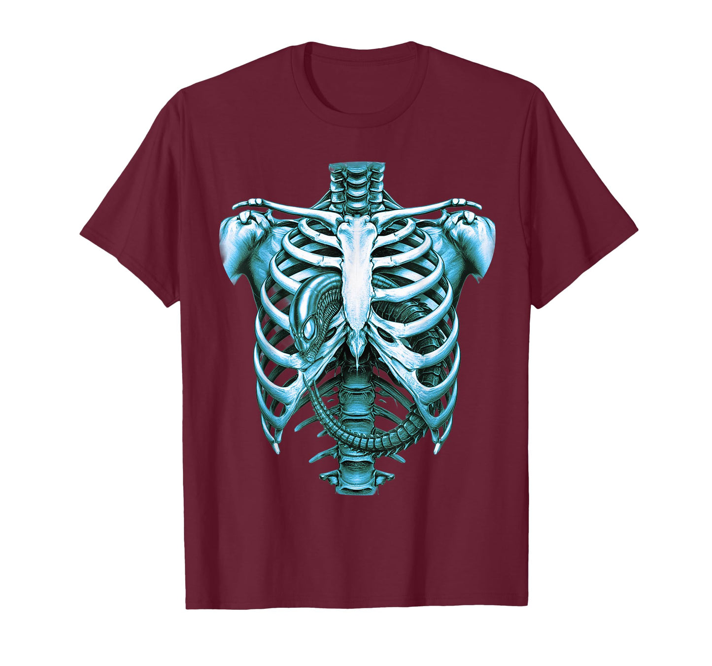 Funny UFO Aliens X Ray Radiography Graphic Adult Costume Tee T-Shirt
