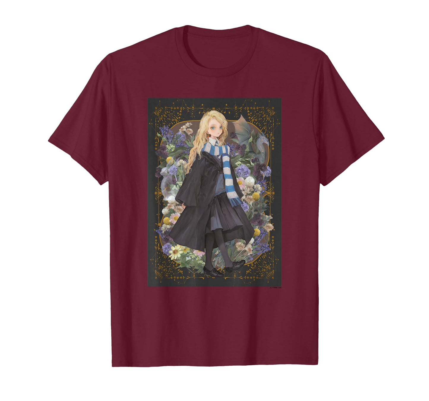 Harry Potter Deathly Hallows 2 Luna Lovegood Floral Portrait T-Shirt