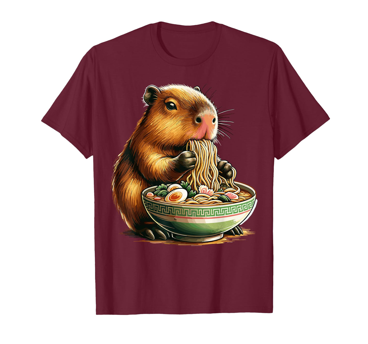 Capybara Eating Japanese Ramen Kawaii Capybara T-Shirt