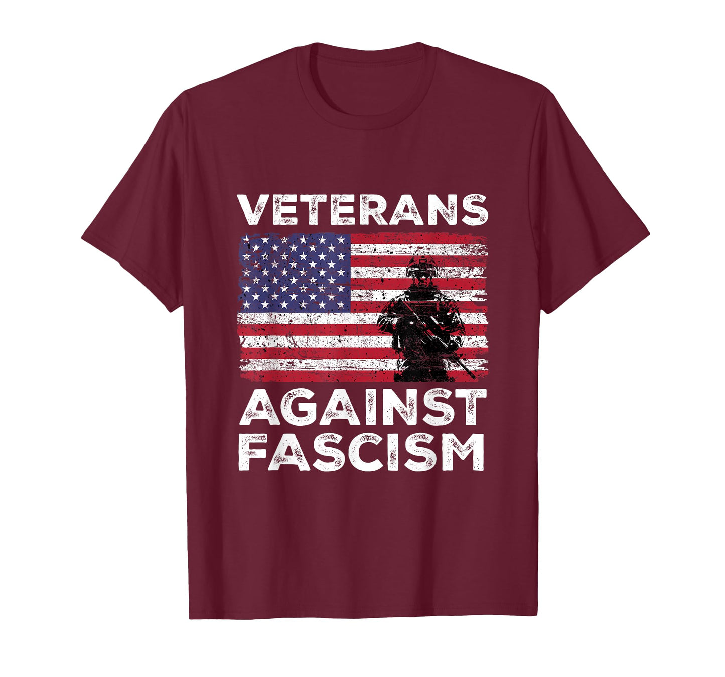Veterans Against Fascism Vintage US Army Patriotic Soldier T-Shirt