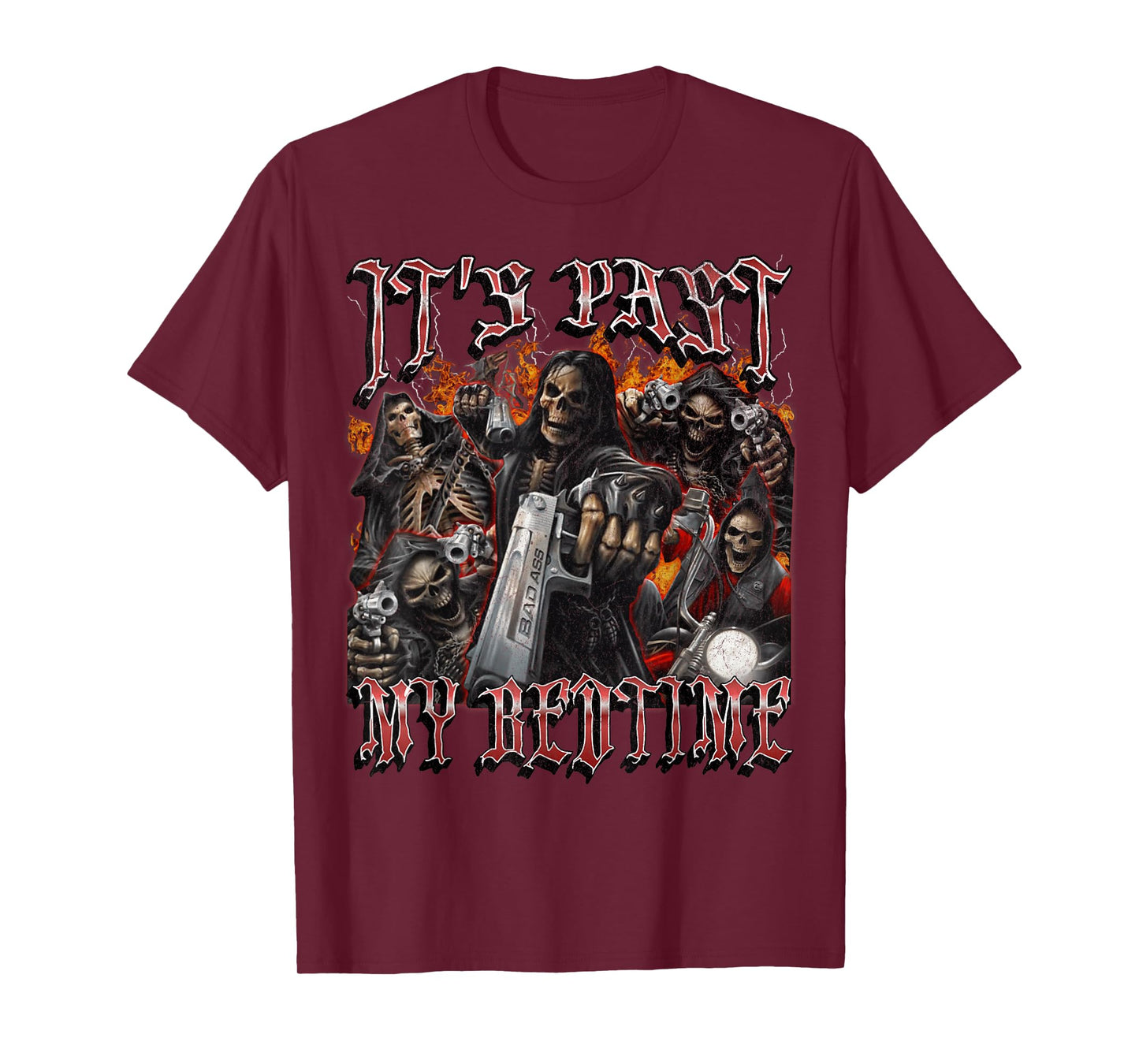 It's Past My Bedtime Funny Hard Skeleton Meme Bootleg T-Shirt