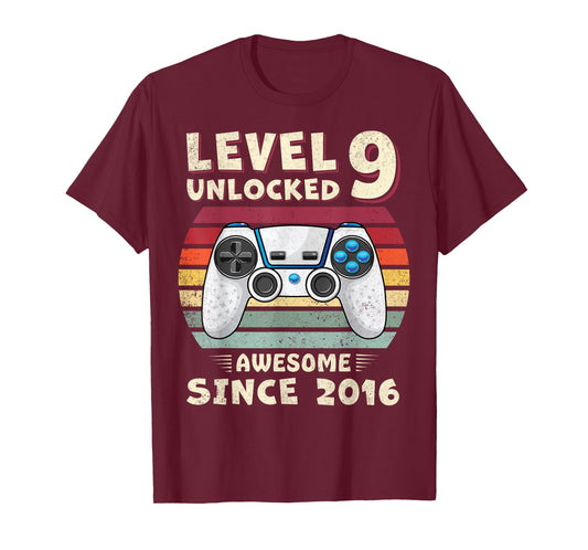 9 Year Old BDay Decorations Son Boy 9yr 2016 9th Birthday T-Shirt