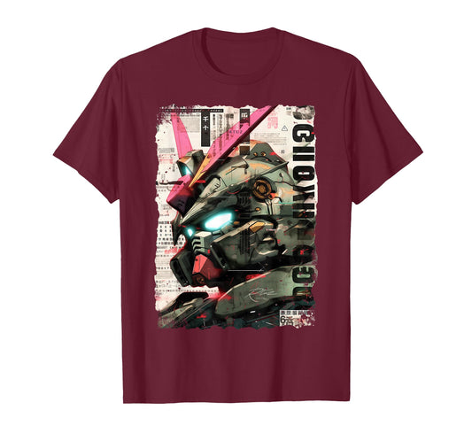 Cyberpunk Japanese cyborg futuristic robot T-Shirt, Small