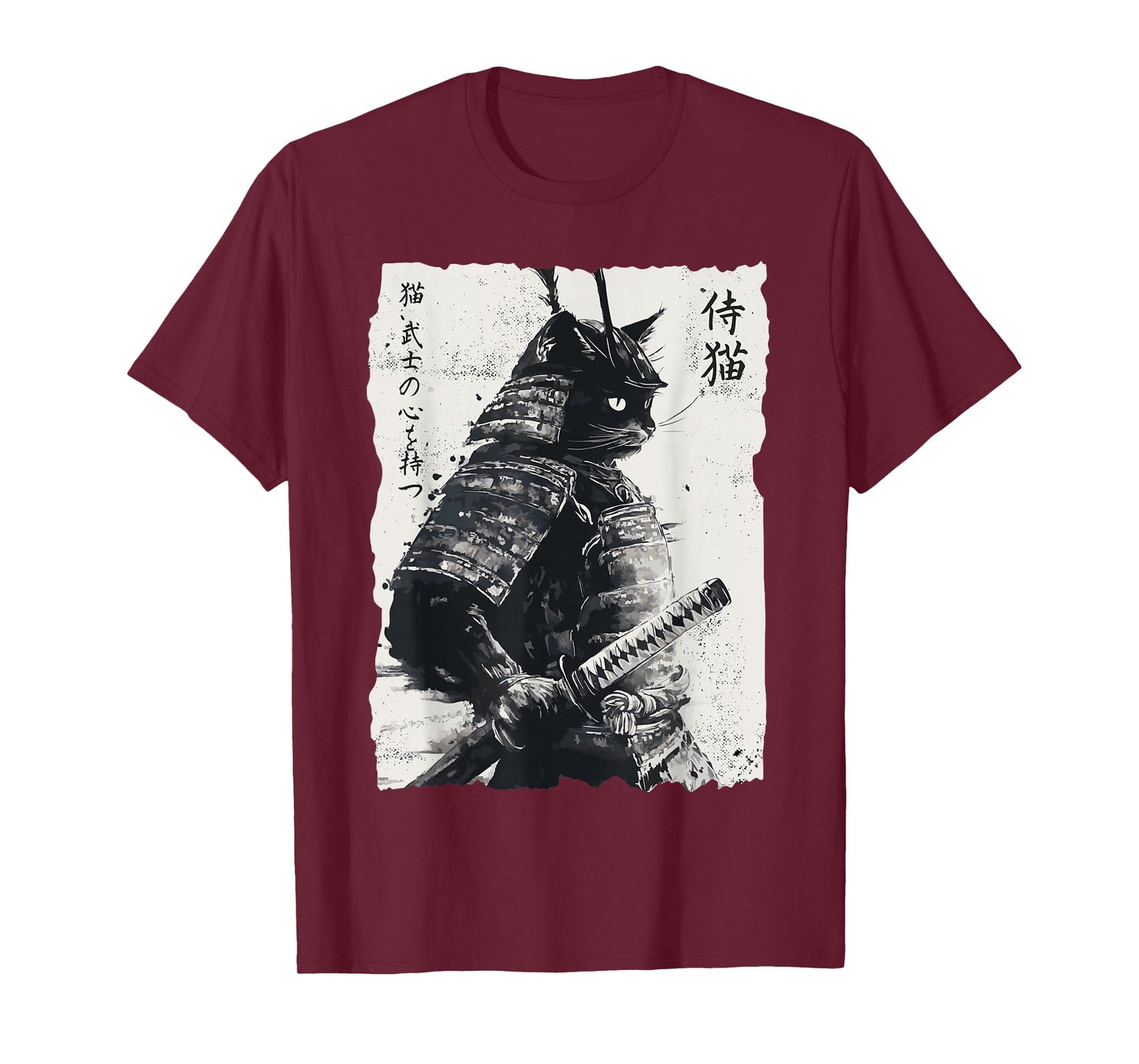 Samurai Cat, Vintage Japanese Warrior Art, Men, Women T-Shirt