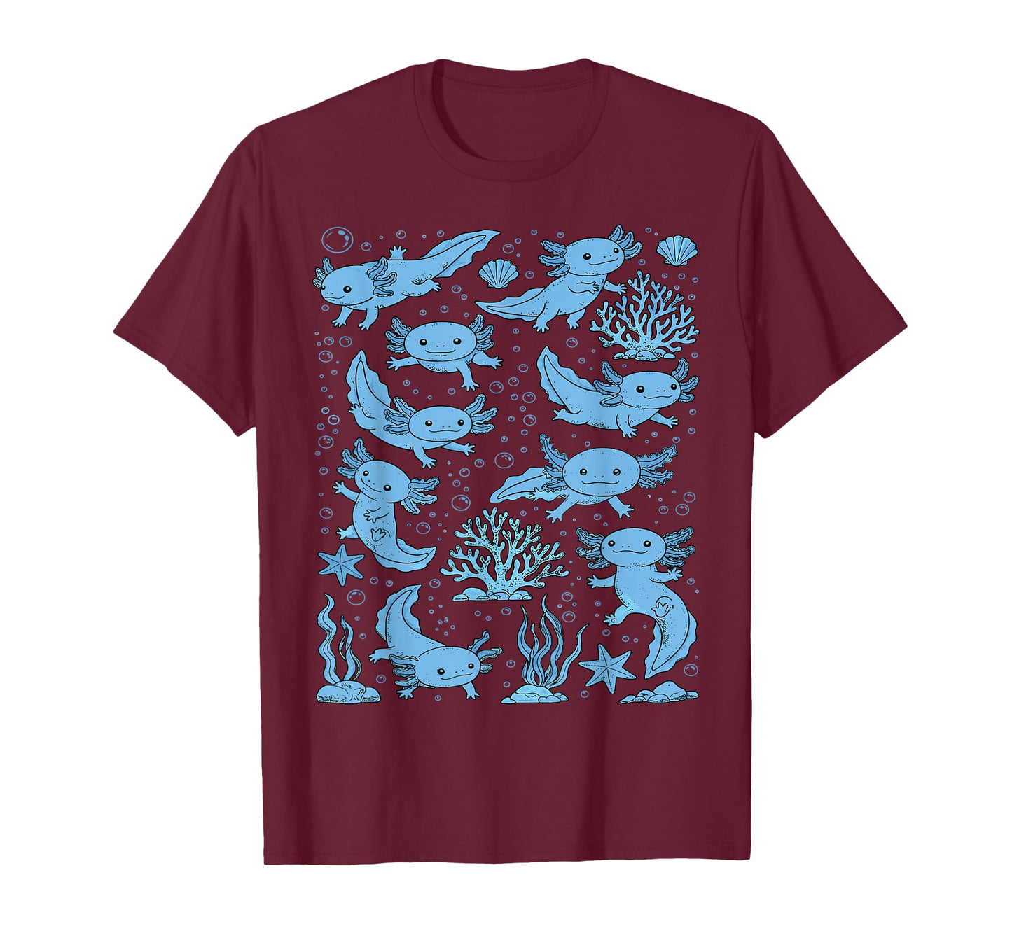 Kawaii Axolotl Underwater Sea Life Ocean T-Shirt